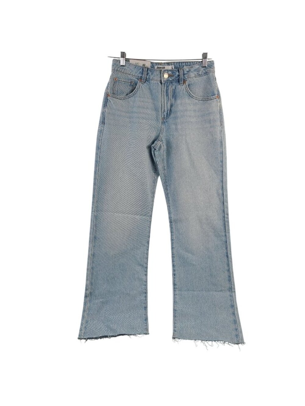 NEW Garage Womens 90s Straight Jeans Lena Blue Frayed Hem Size 7/28